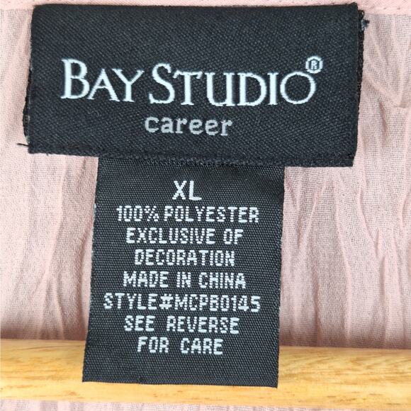 Womens Top XL Pink Boho Feminine Floral Lace Dainty‎ Romantic Coquette Pleated - Picture 2 of 6